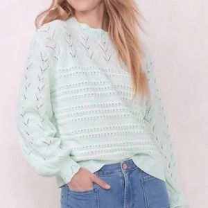 LC Lauren Conrad Blouson Sleeve Stitched Sweater Size Medium